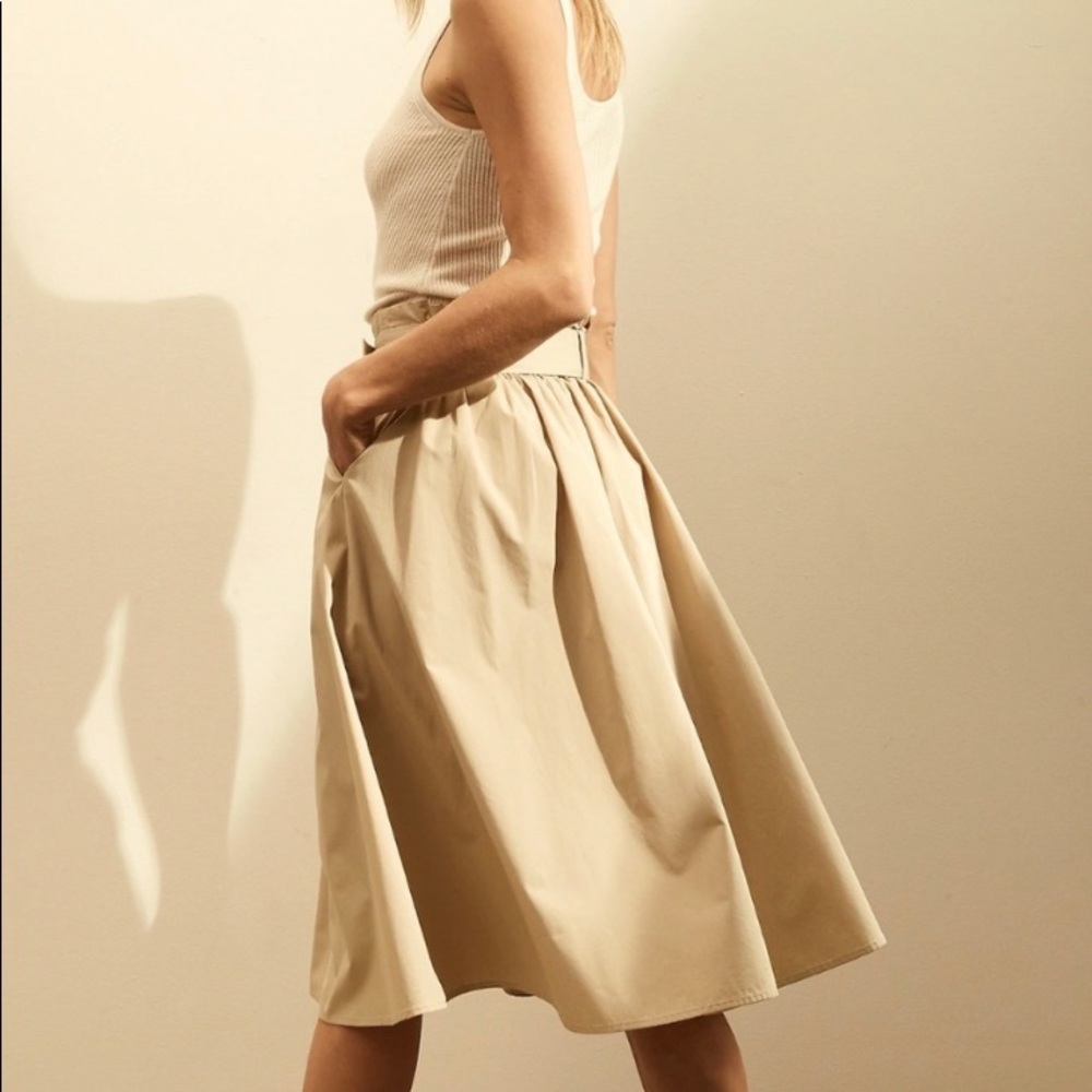 organic belted midi skirt